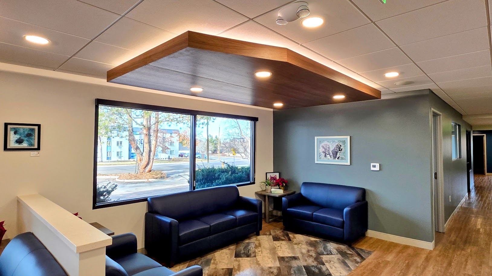 Wood ceiling cloud installation